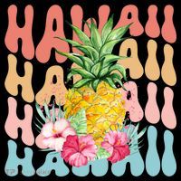 Hawaii Pineapple Summer Groovy Retro Ornament thumb 1
