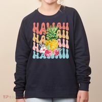 Hawaii Pineapple Summer Groovy Retro Women's Sweatshirt thumb 0