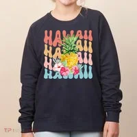 Hawaii Pineapple Summer Groovy Retro Women's Sweatshirt thumb 0