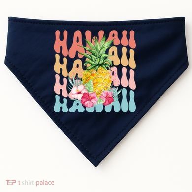 Hawaii Pineapple Summer Groovy Retro USA-Made Doggie Bandana