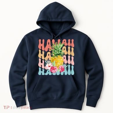 Hawaii Pineapple Summer Groovy Retro Hoodie