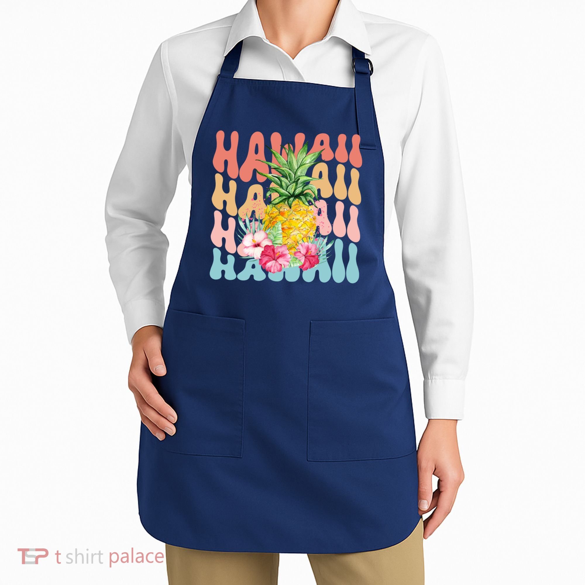 Hawaii Pineapple Summer Groovy Retro Apron