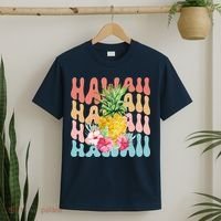 Hawaii Pineapple Summer Groovy Retro T-Shirt thumb 2