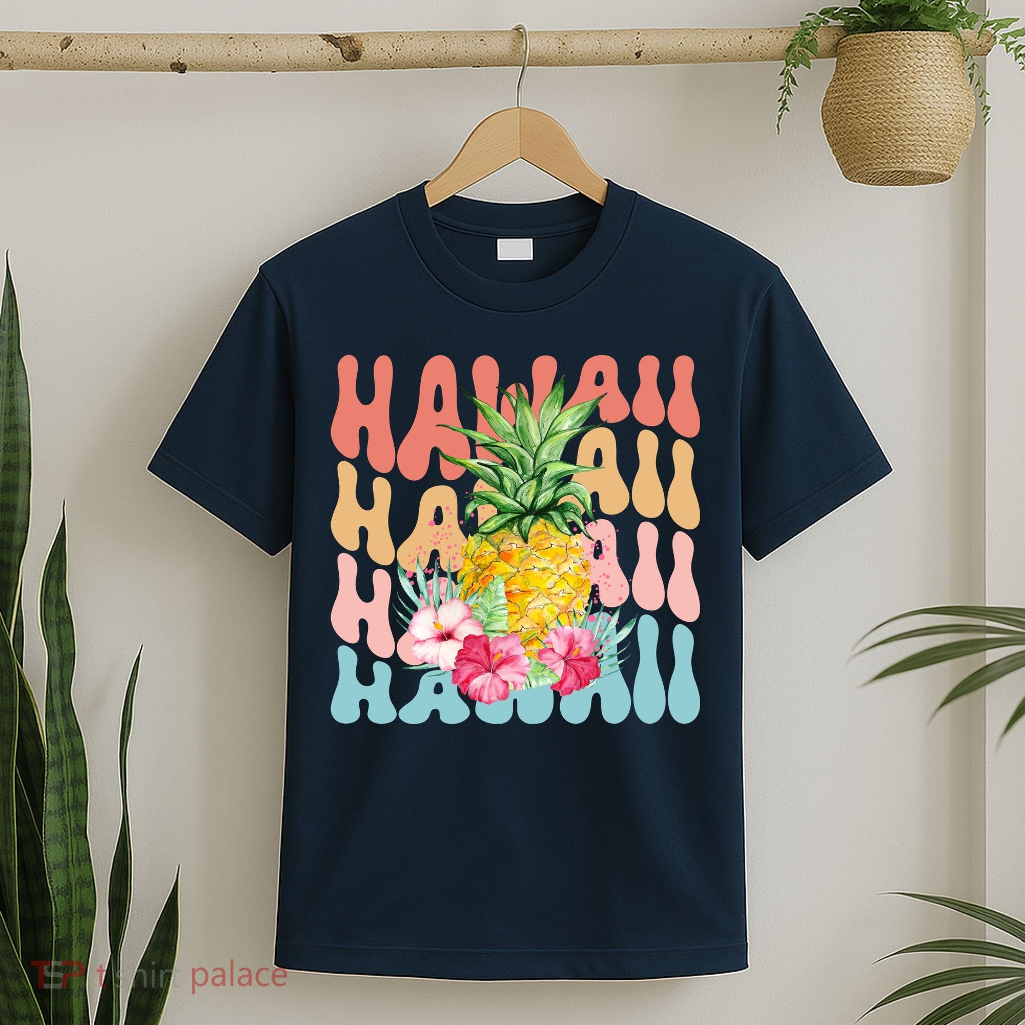 Hawaii Pineapple Summer Groovy Retro T-Shirt