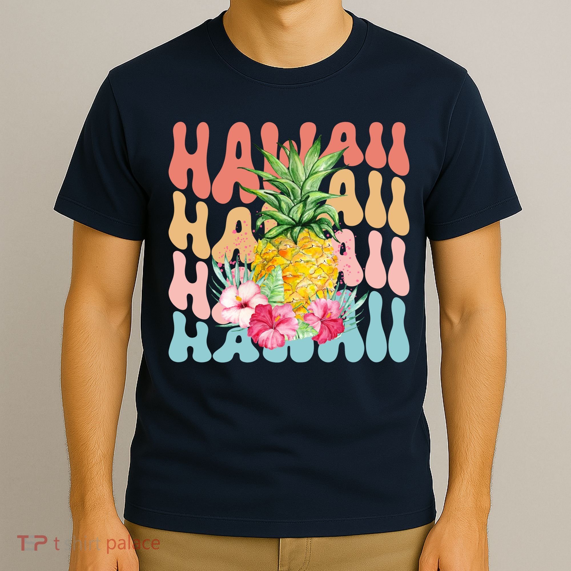 Hawaii Pineapple Summer Groovy Retro T-Shirt