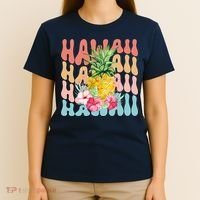 Hawaii Pineapple Summer Groovy Retro T-Shirt thumb 4