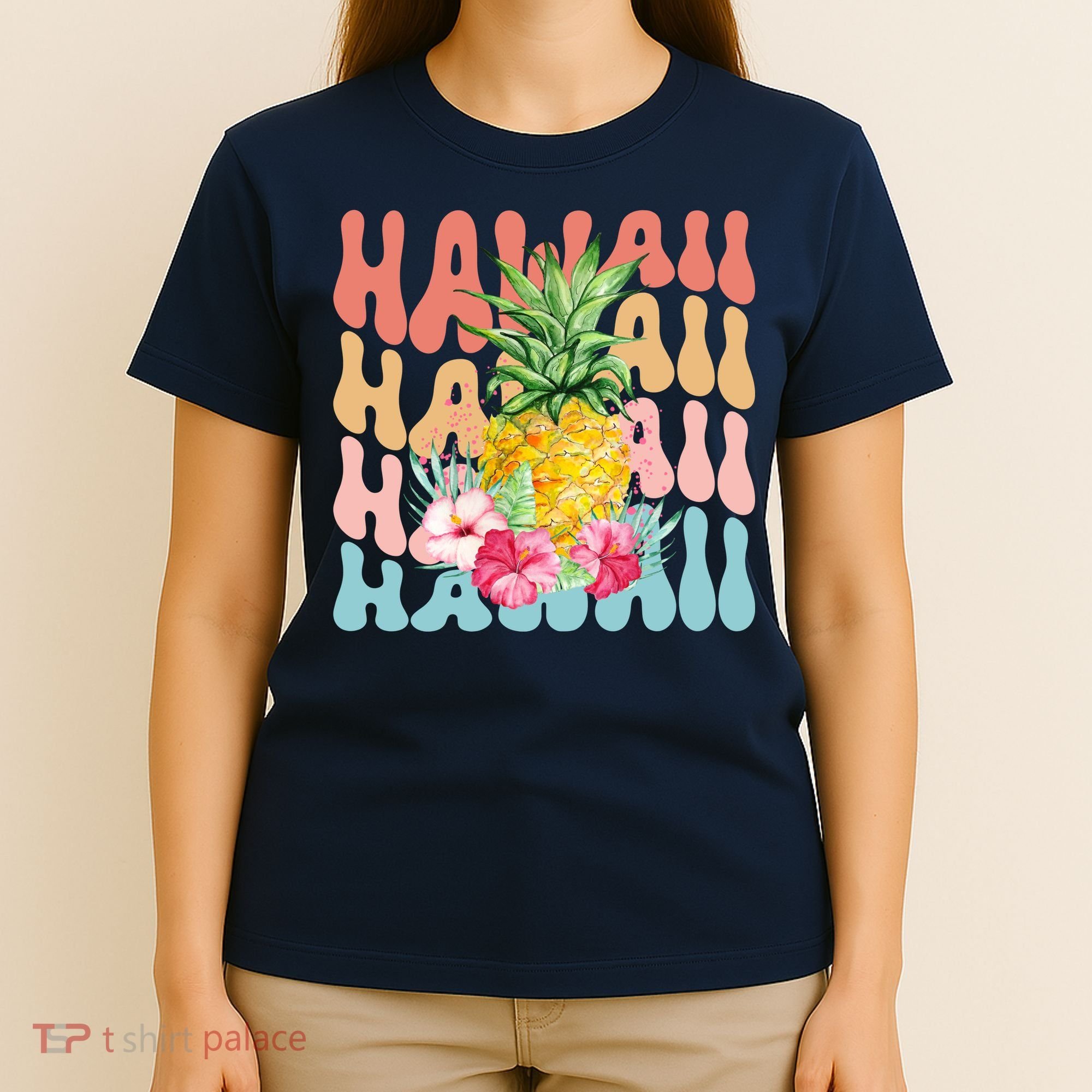 Hawaii Pineapple Summer Groovy Retro T-Shirt