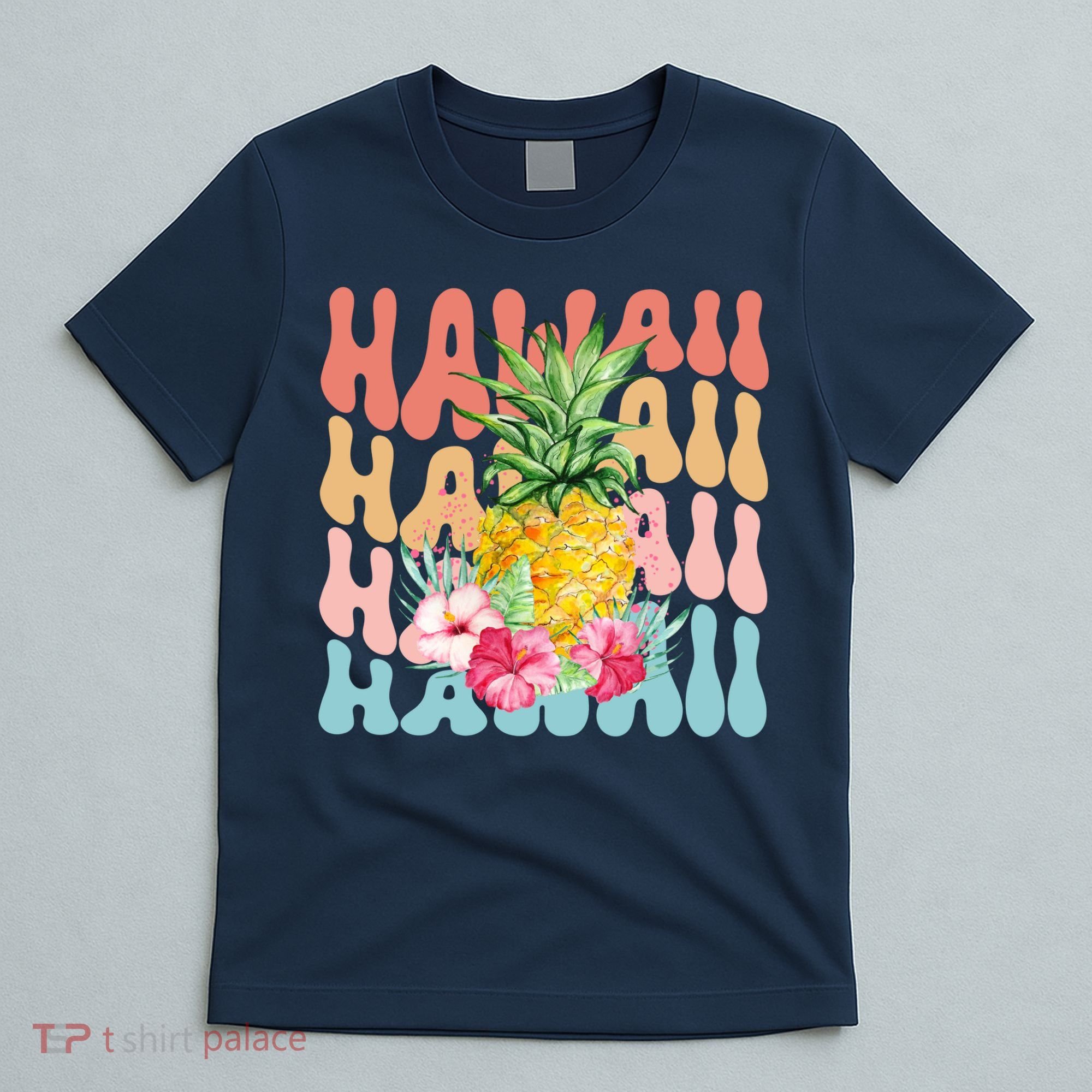 Hawaii Pineapple Summer Groovy Retro T-Shirt