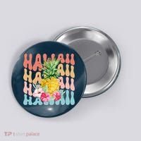 Hawaii Pineapple Summer Groovy Retro Button thumb 0