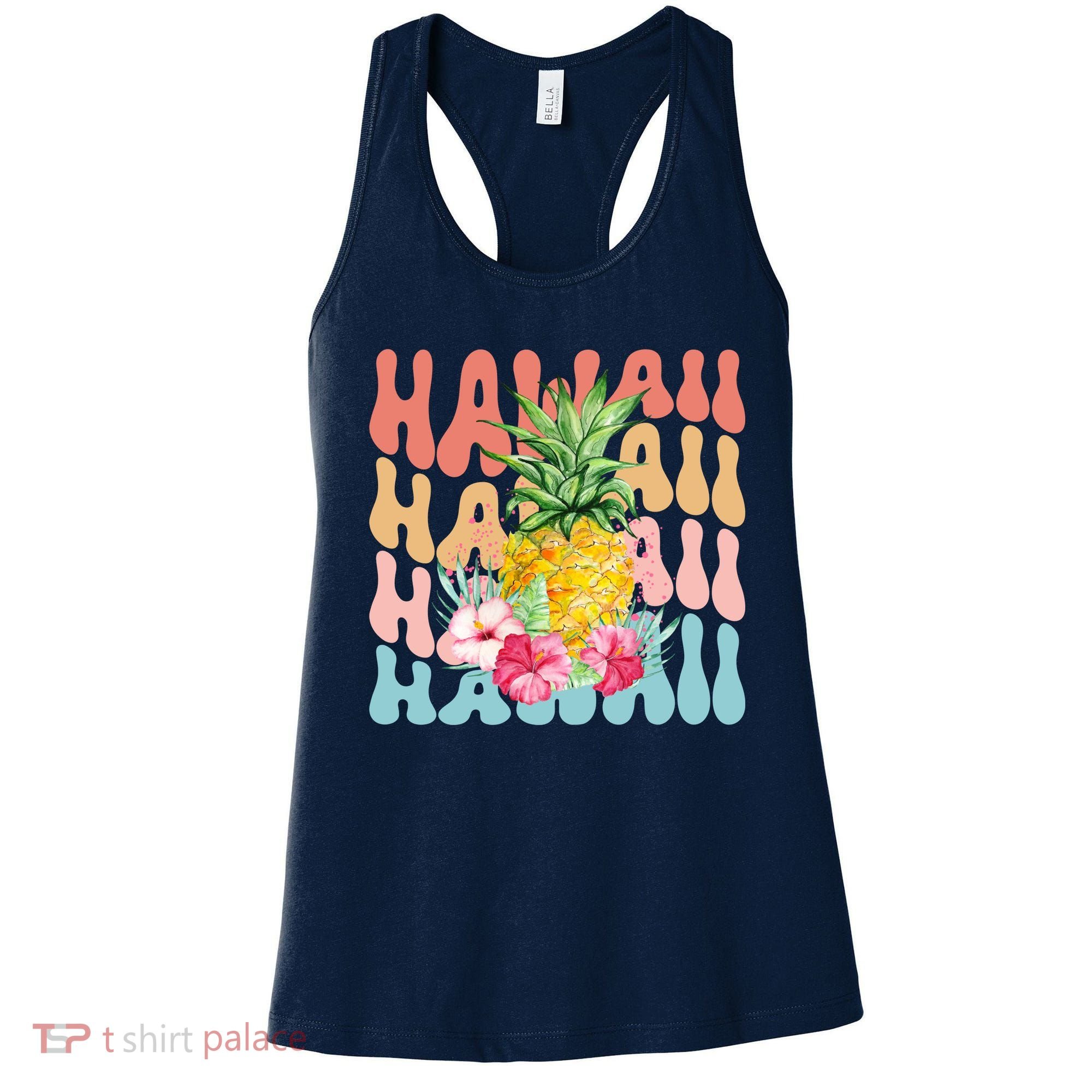 Hawaii Pineapple Summer Groovy Retro Women's Tank Top
