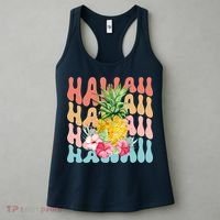 Hawaii Pineapple Summer Groovy Retro Women's Tank Top thumb 3