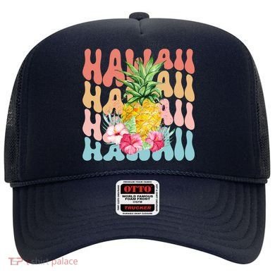 Hawaii Pineapple Summer Groovy Retro Hat