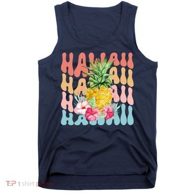 Hawaii Pineapple Summer Groovy Retro Tank Top