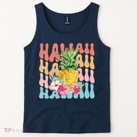 Hawaii Pineapple Summer Groovy Retro Tank Top thumb 2