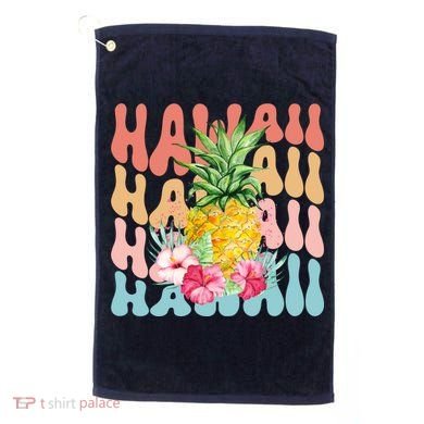 Hawaii Pineapple Summer Groovy Retro Golf Towel
