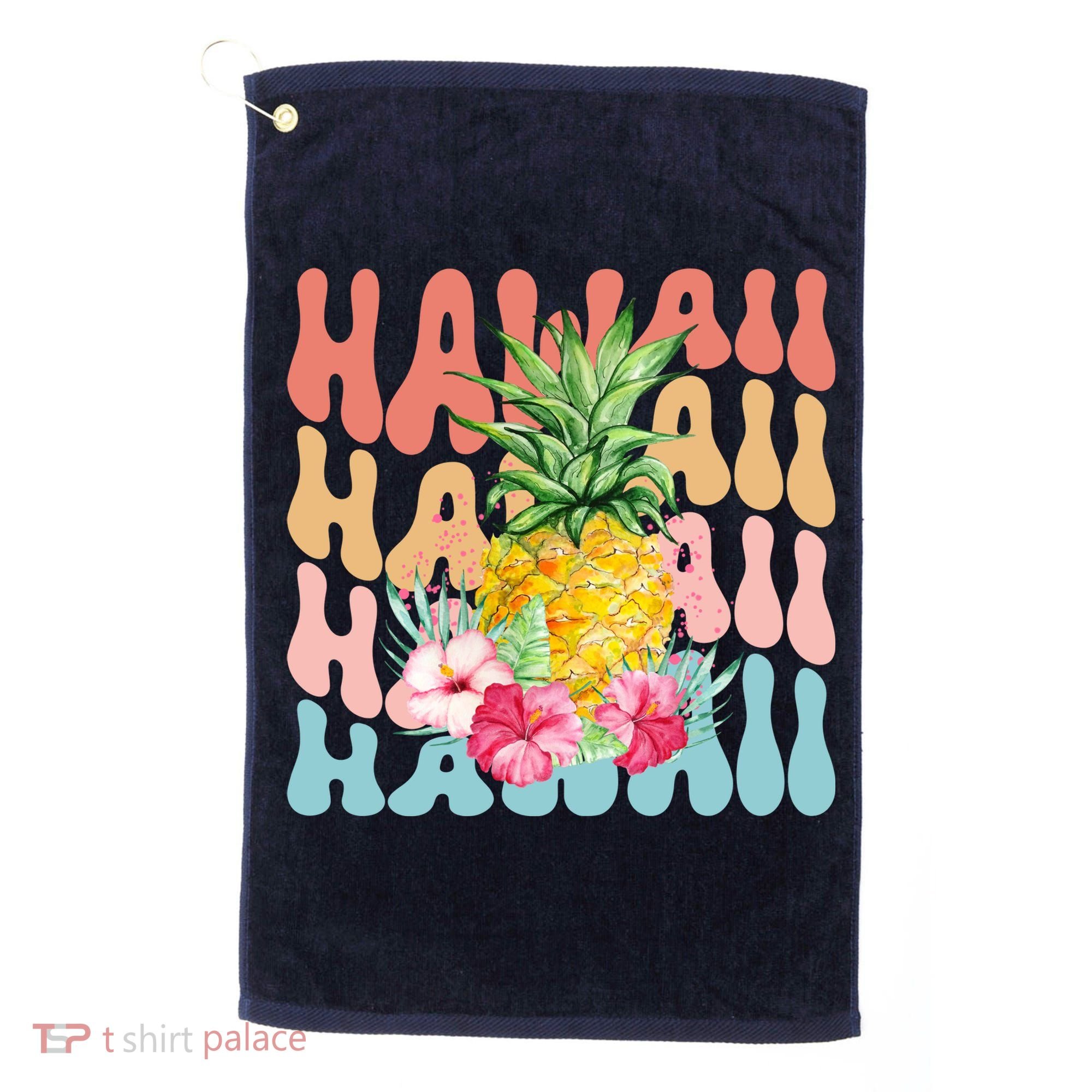 Hawaii Pineapple Summer Groovy Retro Golf Towel