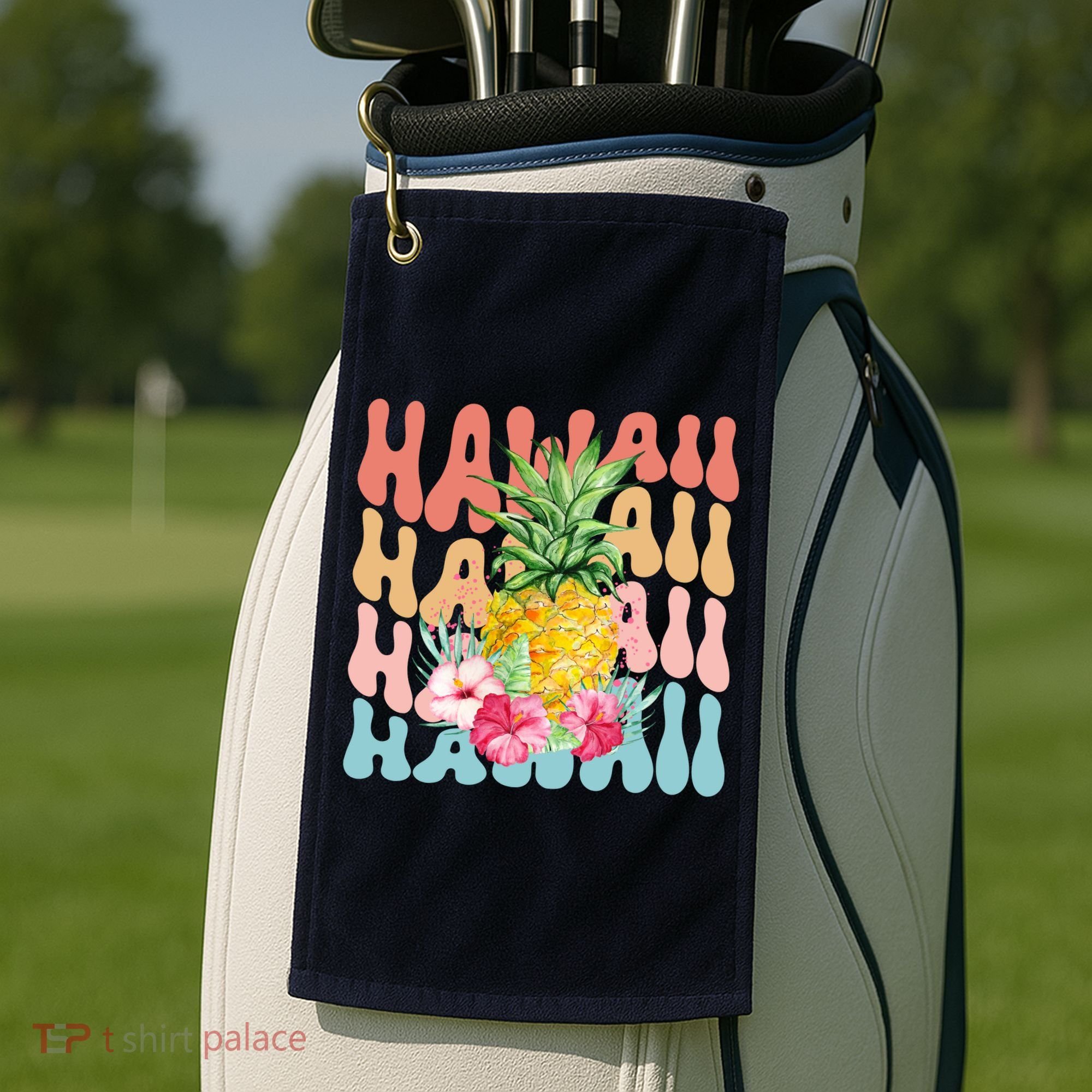 Hawaii Pineapple Summer Groovy Retro Golf Towel