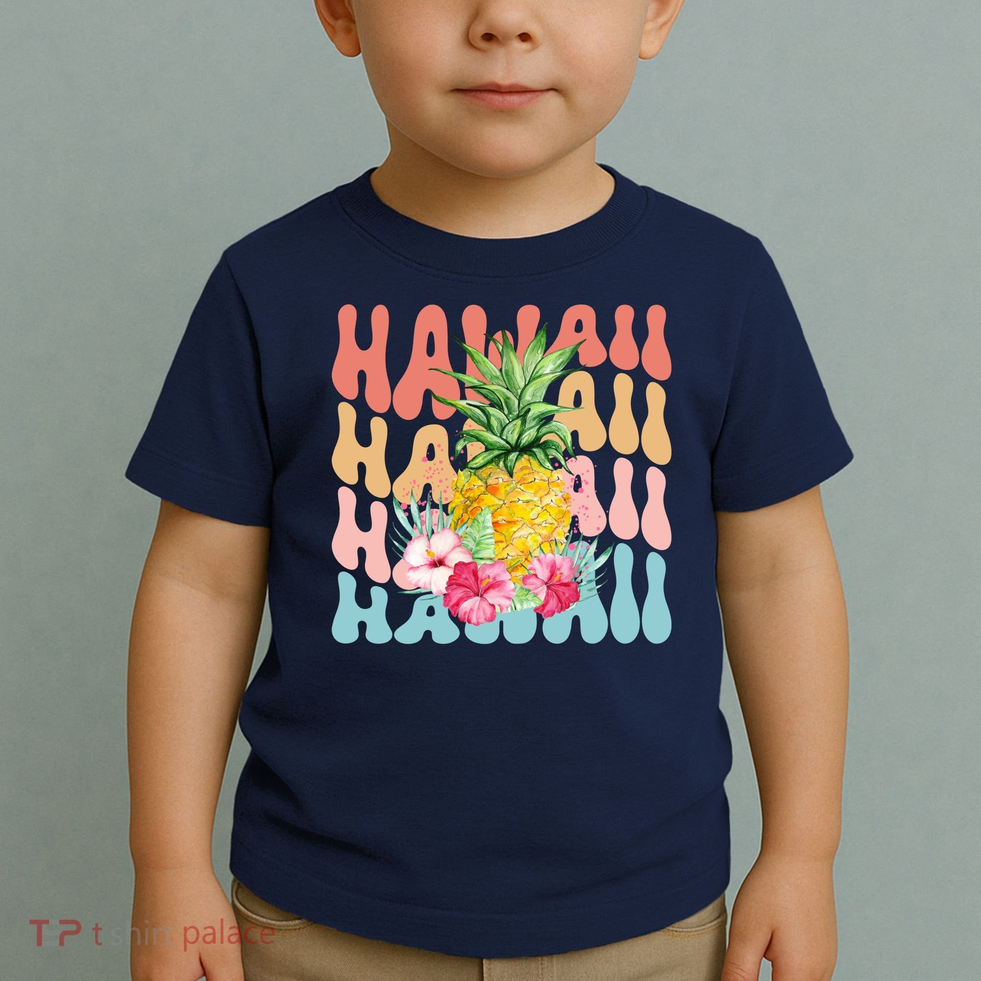 Hawaii Pineapple Summer Groovy Retro Toddler T-Shirt