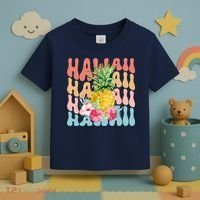 Hawaii Pineapple Summer Groovy Retro Toddler T-Shirt thumb 3