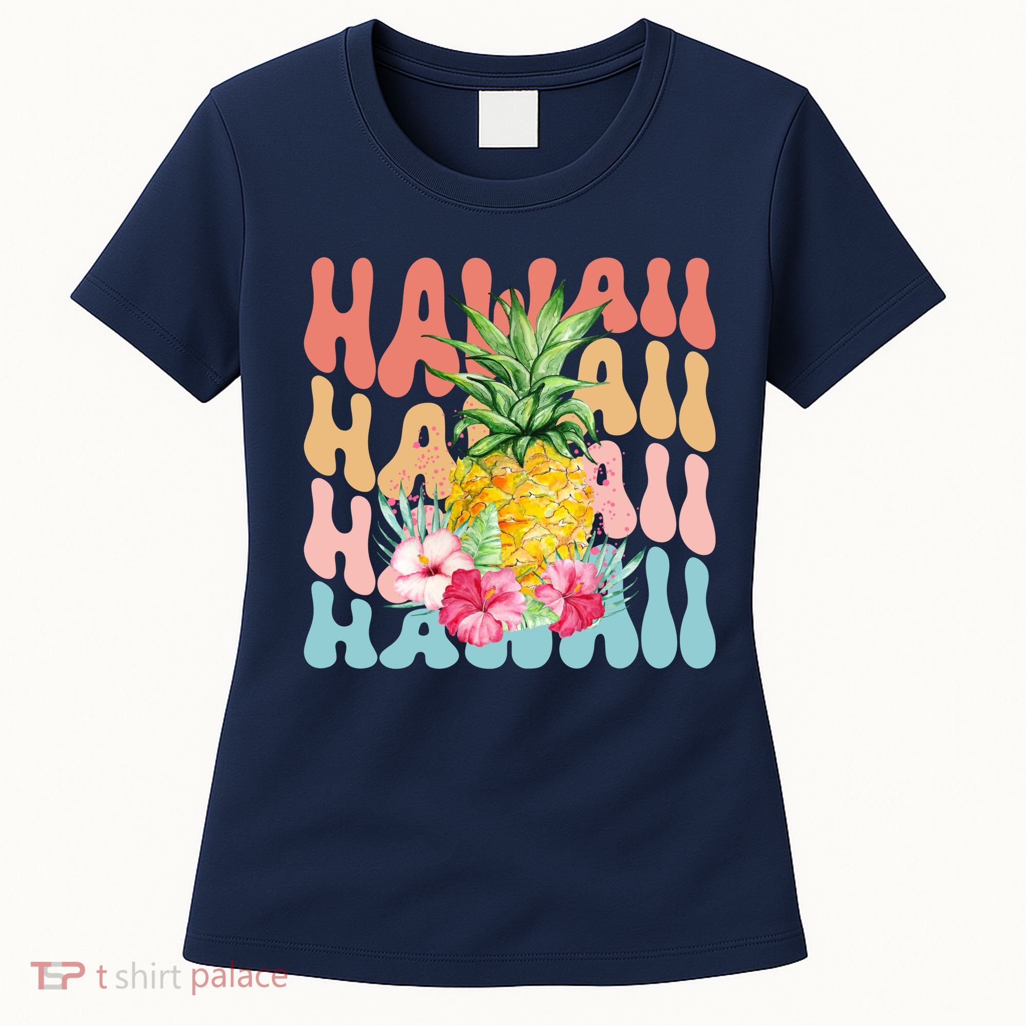 Hawaii Pineapple Summer Groovy Retro Women's T-Shirt