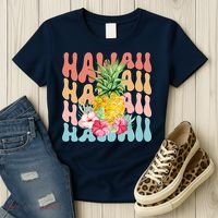 Hawaii Pineapple Summer Groovy Retro Women's T-Shirt thumb 3