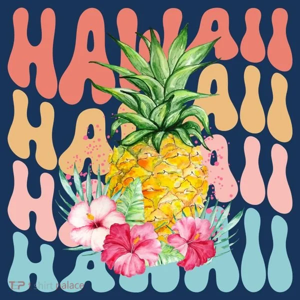 Hawaii Pineapple Summer Groovy Retro Women's T-Shirt