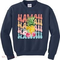 Hawaii Pineapple Summer Groovy Retro Kids Sweatshirt thumb 0