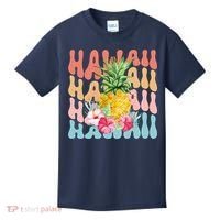 Hawaii Pineapple Summer Groovy Retro Kids T-Shirt thumb 0