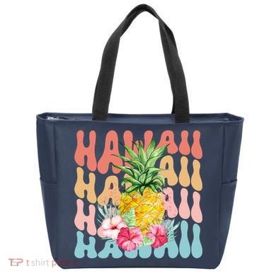 Hawaii Pineapple Summer Groovy Retro Tote Bag