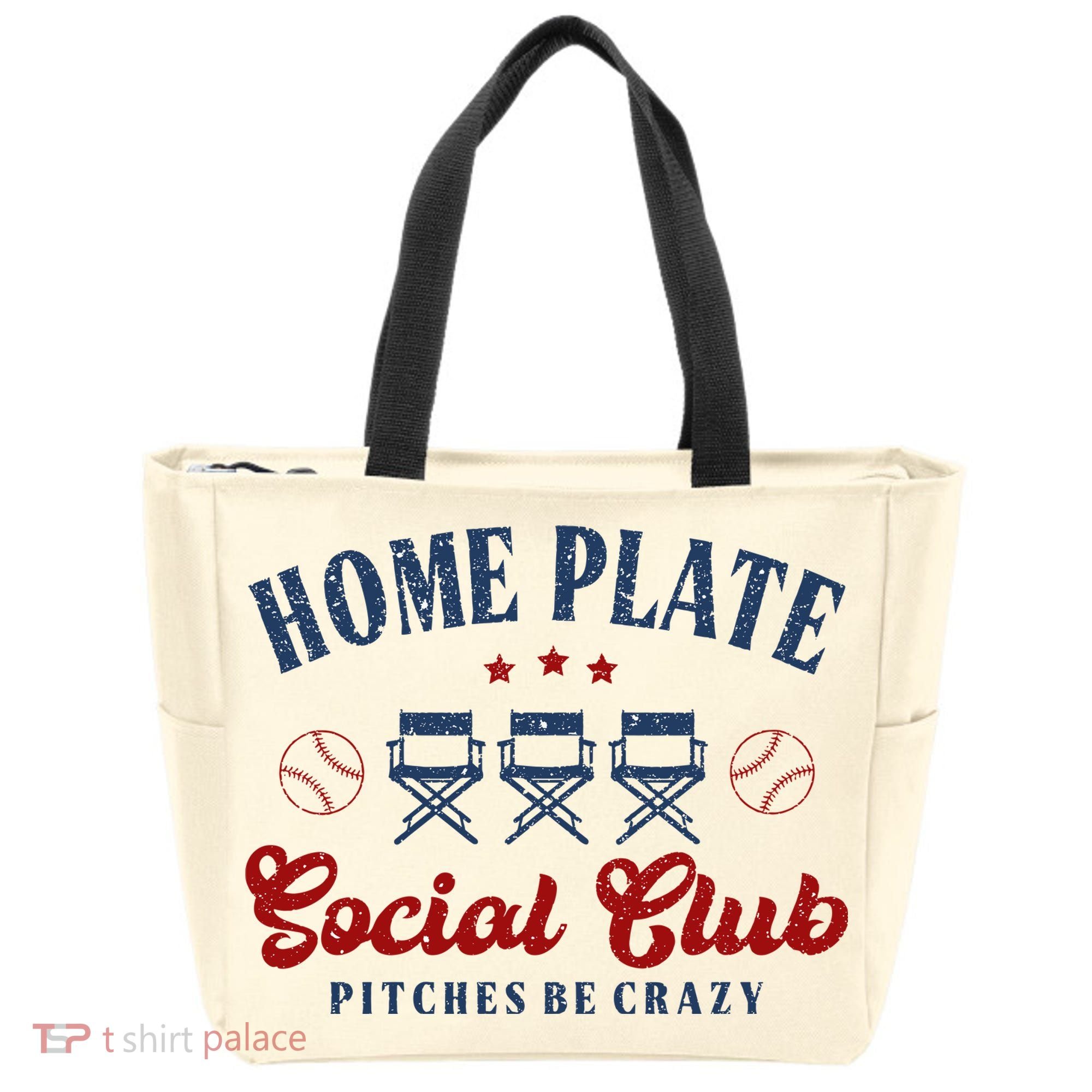 Home Plate Social Club Softball Tote Bag