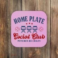 Home Plate Social Club Softball Coaster thumb 0