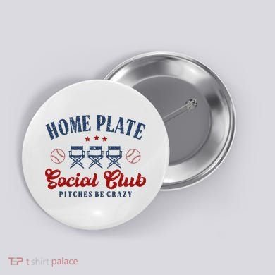 Home Plate Social Club Softball Button
