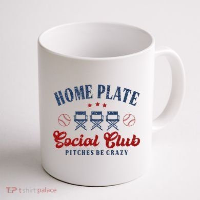 Home Plate Social Club Softball Coffee Mug back