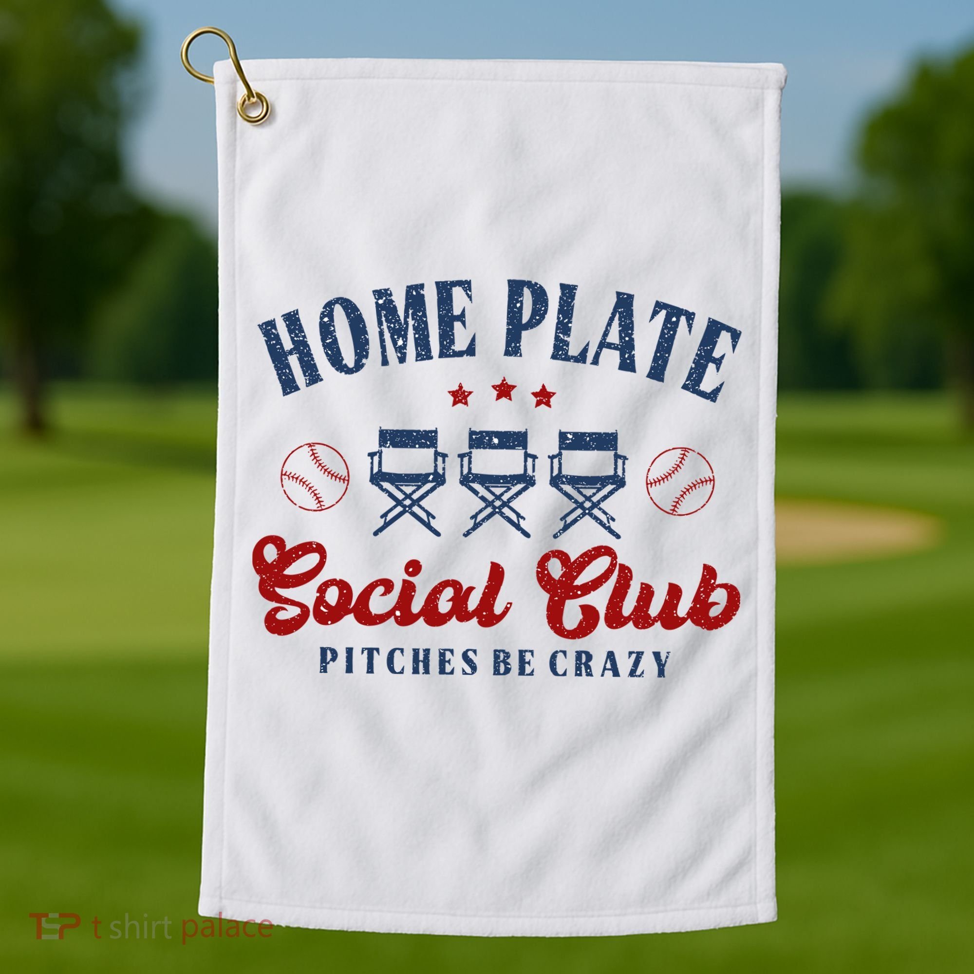 Home Plate Social Club Softball Golf Towel