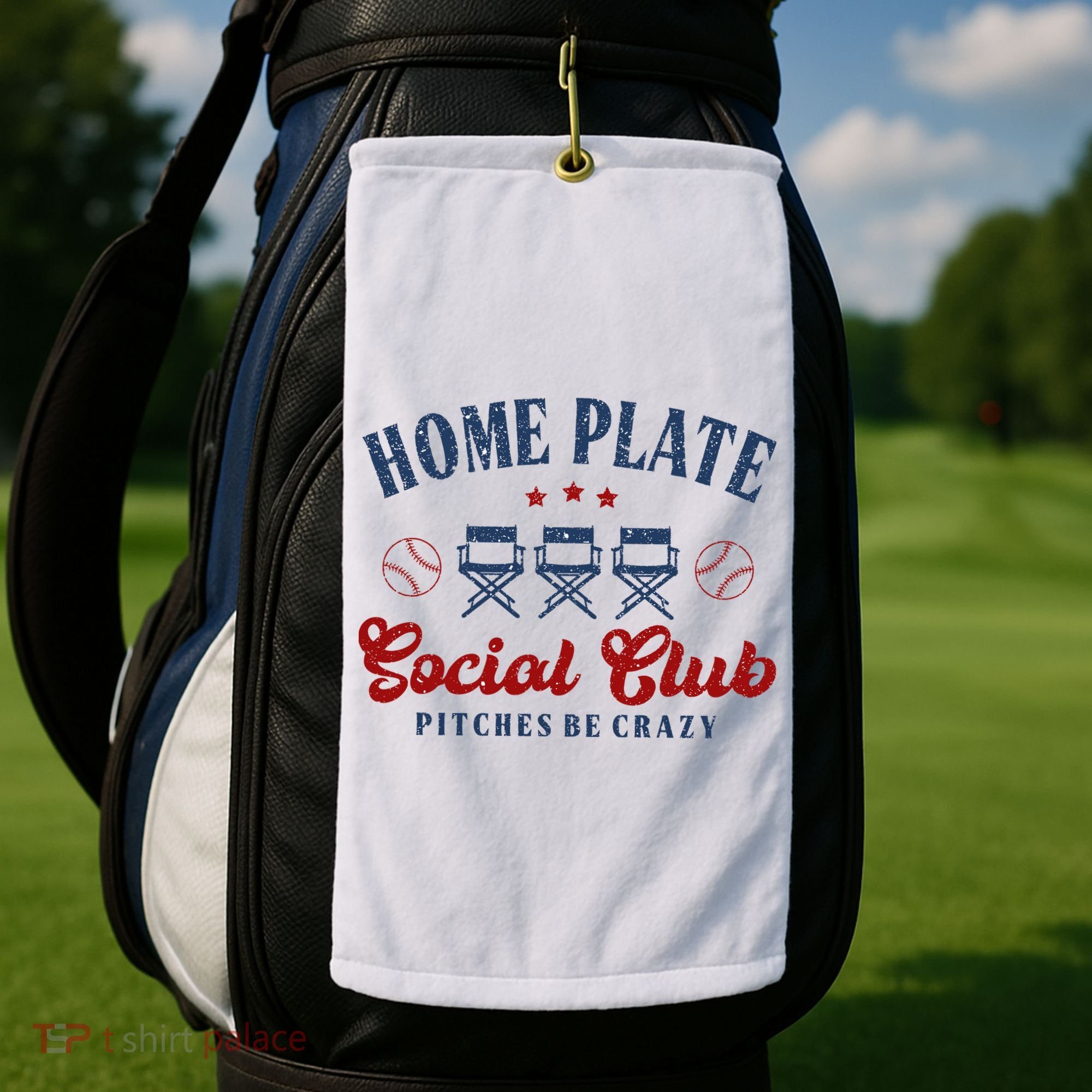 Home Plate Social Club Softball Golf Towel