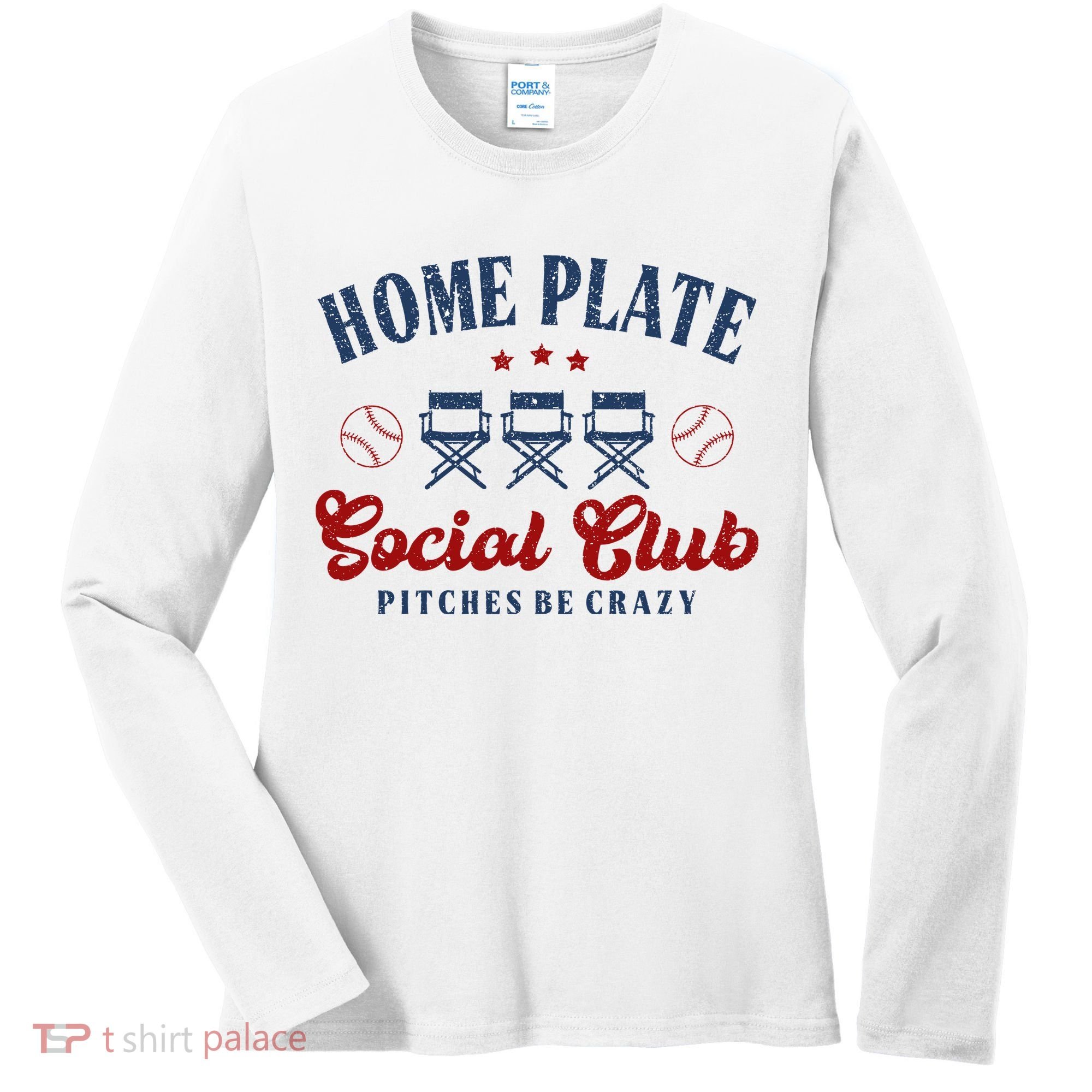 Home Plate Social Club Softball Women's Long Sleeve Shirt