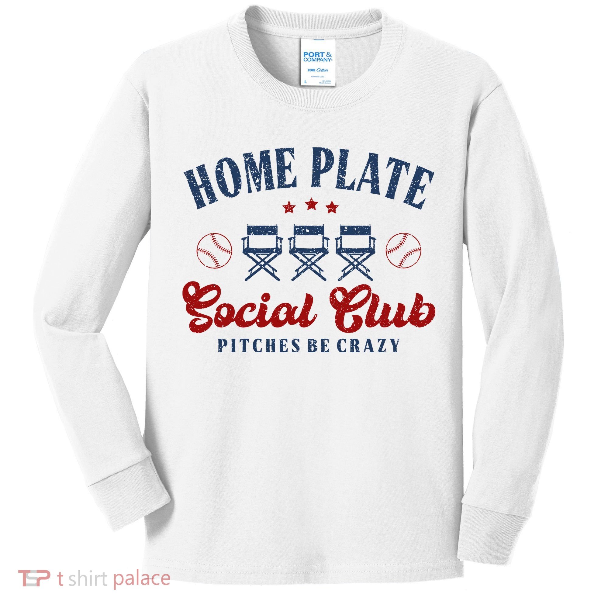 Home Plate Social Club Softball Kids Long Sleeve Shirt