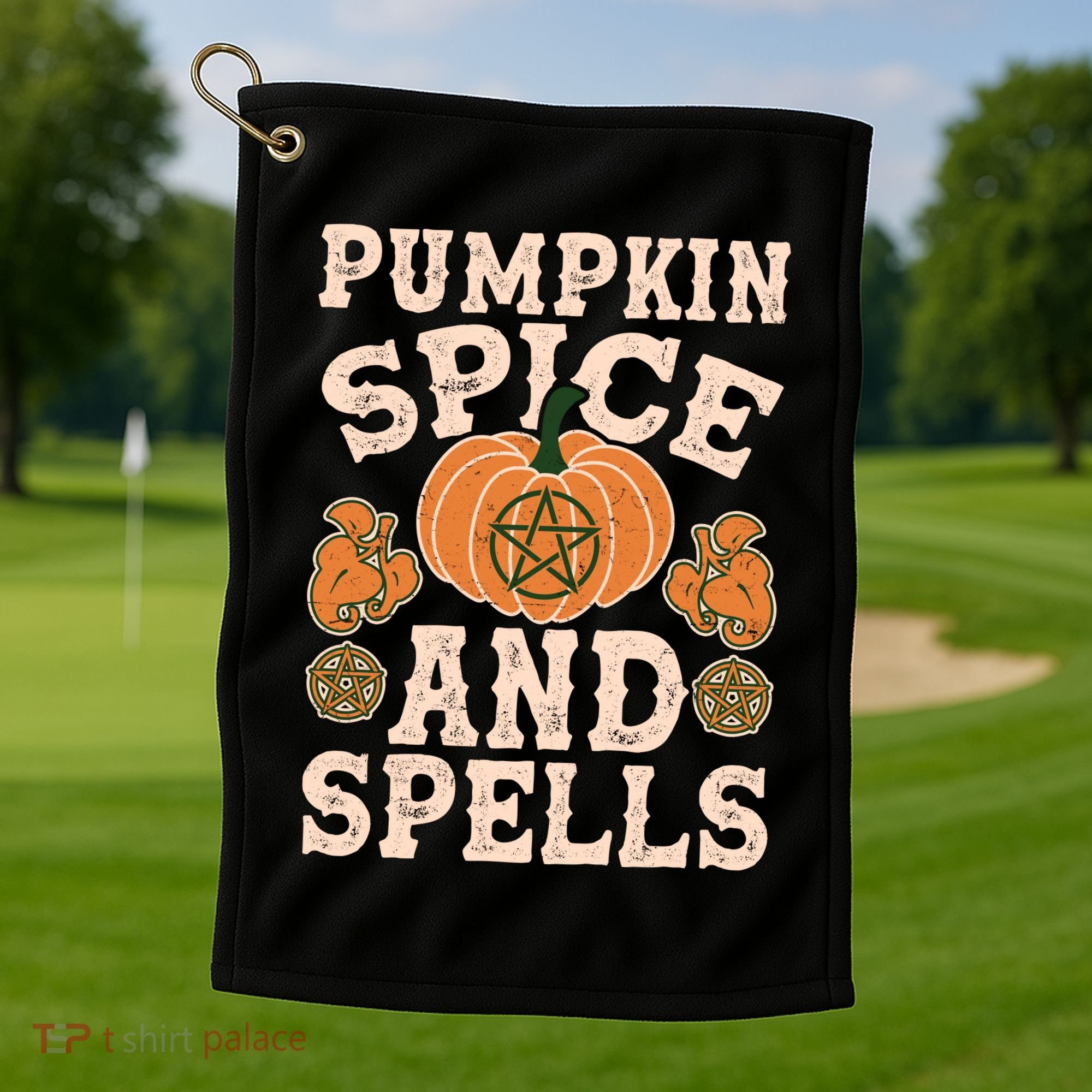Halloween Pumpkin Spice And Spells Golf Towel