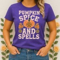 Halloween Pumpkin Spice And Spells Women's T-Shirt thumb 2