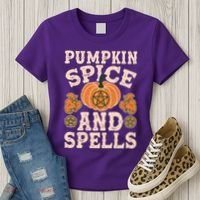 Halloween Pumpkin Spice And Spells Women's T-Shirt thumb 3
