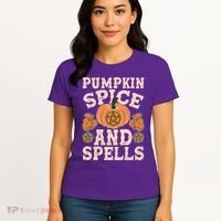Halloween Pumpkin Spice And Spells Women's T-Shirt thumb 4