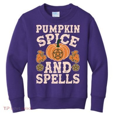 Halloween Pumpkin Spice And Spells Kids Sweatshirt