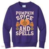 Halloween Pumpkin Spice And Spells Kids Sweatshirt thumb 0