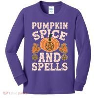 Halloween Pumpkin Spice And Spells Kids Long Sleeve Shirt thumb 0