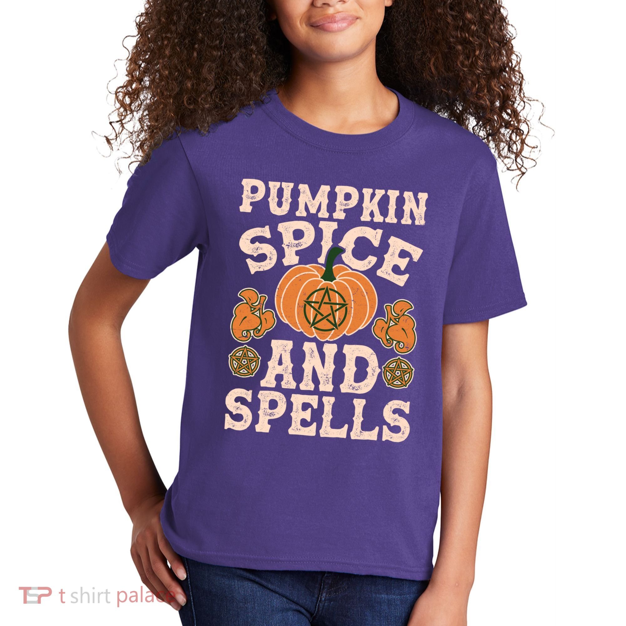 Halloween Pumpkin Spice And Spells Kids T-Shirt