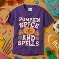 Halloween Pumpkin Spice And Spells Kids T-Shirt thumb 3