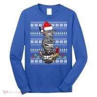 Hockey Puck Snow Family Group Ugly Christmas Hockey Gift Long Sleeve Shirt thumb 0