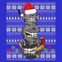 Hockey Puck Snow Family Group Ugly Christmas Hockey Gift Baby Bodysuit thumb 2