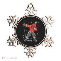 Hockey Player Santa Hat Christmas Lights Funny Xmas Cute Gift Ornament thumb 0