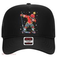 Hockey Player Santa Hat Christmas Lights Funny Xmas Cute Gift Hat thumb 0
